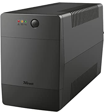 Trust Paxxon SAI PC 1000 VA Sistema de Alimentación Ininterrumpida, 4 Tomas de Pared Schuko, UPS con Batería Incorporada, Protección Incorporada contra Sobrecarga o Descarga, Ordenador, Smart TV