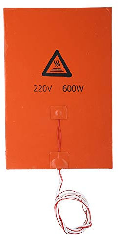 fasient Beheiztes 3D-Pinter-Silikonbett mit Kleberücken, 3D-Druckerzubehör Hot Bed Pad, Umwandlung in hohe thermische Effizienz(200 * 300 mm)