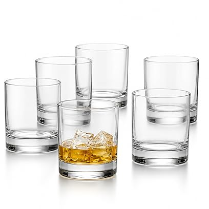 Lucenté 6PC Whiskey Cognac Spirits Tumbler Glass Home Bar Drinking Glasses - 245ml Capacity