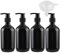 FBJIE 4 Stück 300 ml 10 oz Leere Rund Schwarz Kunststoff Flasche mit Seifenspender, 300ml Lotionspender Gelspender Pump zum befüllen für Cremigen Substanzen, Lotionen,Gele Lotion-Spender mit Trichter
