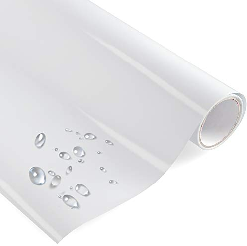timalo® Premium Möbelfolie selbstklebend uni Hochglanz Küchenfolie Klebefolie zum Bekleben von Möbel, Türen PVC Folie Küche Bastefolie Türfolie | Weiss-G-500x93cm