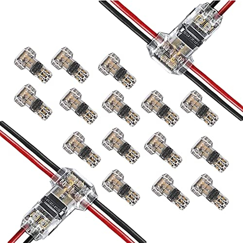 WiDream 15 Connecteur à Fil Basse Tension, T sans Soudure Connecteurs, Câble en T à Basse Tension, de Raccordement en T pour Voiture, Lumière, Audio (Convient aux Câbles 20-22 Awg)