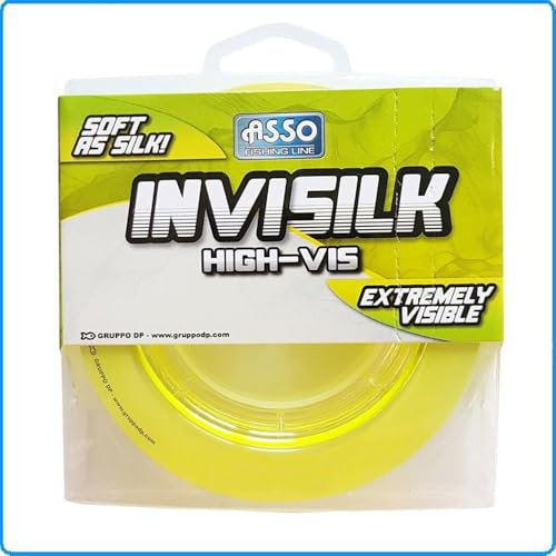 Filo Asso INVISILK Yellow 300m 0.24mm 9KG da Mare Fiume Lago Carpa Trota SPIGOLA