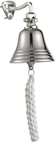 Assorted Collections Last Orders Wandglocke Maritim, Boot, Schule, Abendessen, Empfang, Heimdekoration, Wandbehang, Chrom, Silber, Türglocke, 10,2 cm, 12,7 cm, 15,2 cm, 20,3 cm