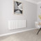 White Oval Radiators Horizontal Double Designer Radiator 600x1416mm Central Heating Radiators