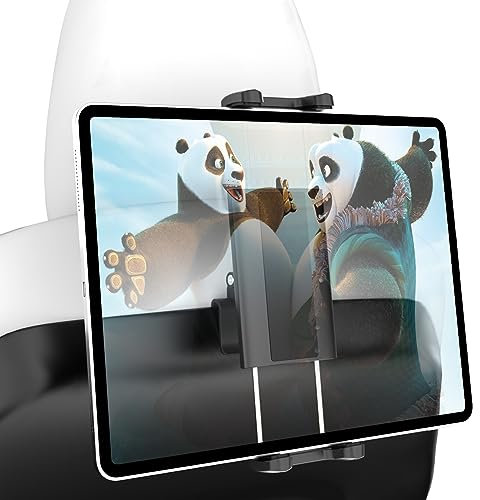 Wukanleng Tesla Back Seat Tablet Mount for Model 3/Y, [Anti-Drop] Tesla Headrest iPad Holder with 360° Adjustable Road Trip Essentials for Kids Fits All 4.7-12.9'' Devices