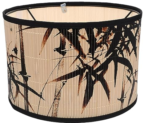 Vintage Bambus Pendelleuchte Lampenschirm Für Deckenlampen – Stilvolle Rattan Lichtabdeckung Für Wohnzimmer Schlafzimmer Und Esszimmer Abnehmbar Und Pflegeleicht 30 X 30 X 20 Cm