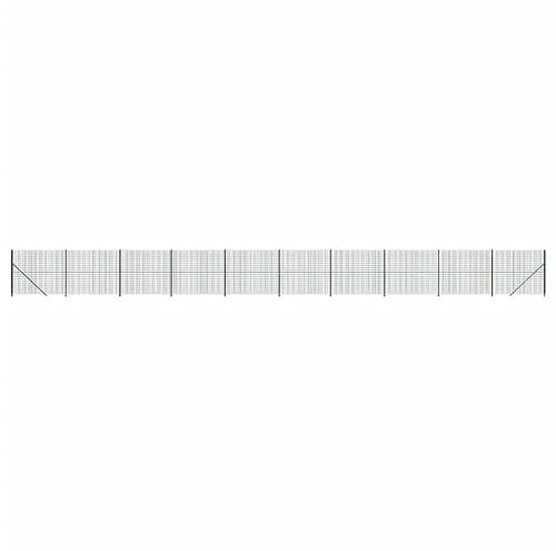 vidaXL Maschendrahtzaun, Gartenzaun Wildzaun mit Bodenhülsen PVC Beschichtung, Drahtzaun Begrenzungszaun für Außenbereich, Drahtgitter Maschendraht, Grün