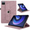 TEDTIKJT Tablette Coque pour Xiaomi Pad 6/Pad 6 Pro 11 2023 PU Cuir 360°Rotatif Multi-Angle Stand Flip Cover Arbre de Vie Rotating Étui Housse Protection Tablette Cover,Rose Gold