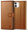Kuafcase Compatible for iPhone 12 Mini Case with 4 Card Slots Magnetic Closure Kickstand Shockproof Protective Phone Case Compatible for iPhone 12 Mini - Brown