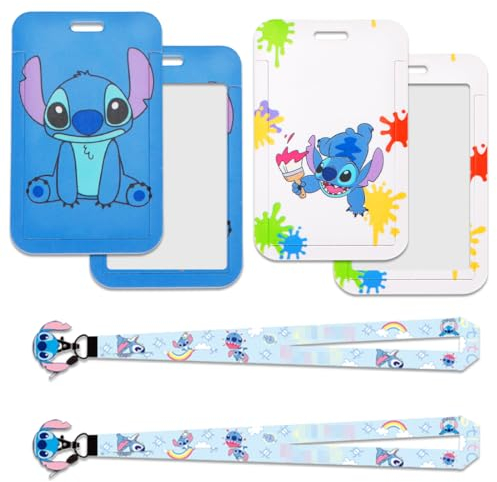 2 Stück Ausweishülle mit Band, Kartenhüllen Lanyard für Fahrkartenhülle Kinder, Studentenausweis hülle mit Schlüsselband, Ausweishalte für ID Karten, Busfahrkarten