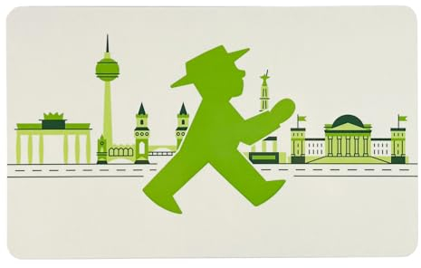 AMPELMANN Frühstücksbrett | NIMMERSATT Silhouette Berlin grün | 23,5 x 14,5 cm | Resopal | spülmaschinenfest | Berlin | Souvenir