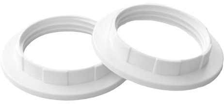 DOETYD 2 Pack E27 Lampshade Reducer Ring White Plastic Reducer Ring Light Shade Reducer Converter Washer for 40mm Lamp Holder