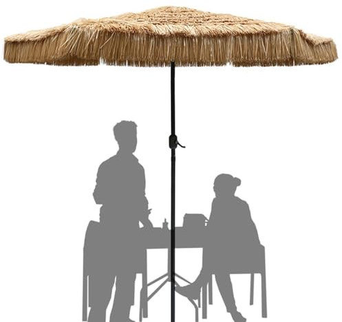 270cm Strand Gartenschirm, Tragbarer Faltbarer UV-Schutz Hawaii-Schirm, for Balkon Garten & Terrasse