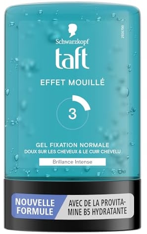 Schwarzkopf Taft Frisiergel, Nasseffekt, intensiver Glanz, normale Fixierung, weich auf den Haaren, langer Halt, ohne Klebrigkeit, Formel Provitamin B5, 300 ml
