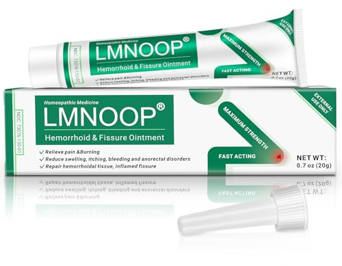 LMNOOP® Hämorrhoiden- und Fissurensalbe, Behandlung mit maximaler Stärke und schnelle Linderung bei Schmerzen, Brennen, Juckreiz, Schwellungen, Blutungen, innere und äußere Hämorrhoidencreme