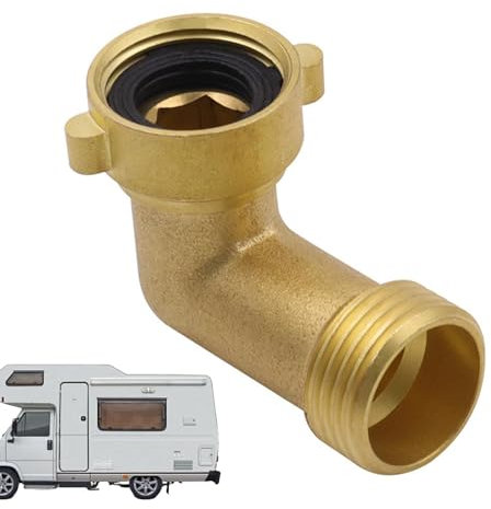 Coude de Tuyau à 90 degrés – Adaptateur de Tuyau d'arrosage pour Camping-Car, Adaptateur de Tuyau Robuste | Raccords de tuyauterie en Laiton, Tuyau de raccordement d'eau Potable, Connexion d'entrée d