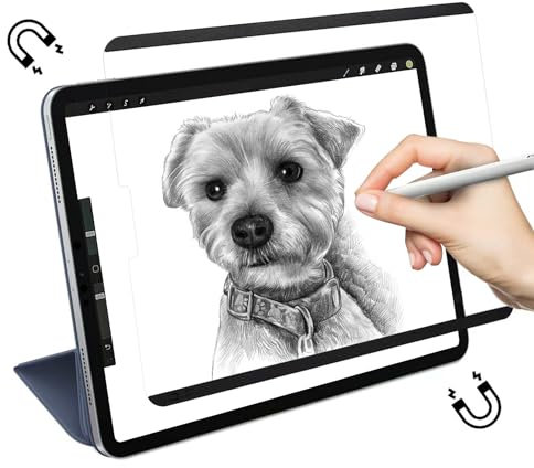 Hoktods Magnetische Papierschutzfolie für iPad 9,7 Zoll (2018/2017), iPad 6./5. Generation/iPad Air 2, Air 1, waschbar, blendfrei, entfernbar, wiederverwendbar, Papierfolie zum Zeichnen
