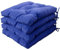 Viste tu hogar Pack 4 Cojines para Silla, 40x40x5 CM, Efecto Tridimensional, Relleno de 100% Poliéster, Ideal para Comedor, Terraza, Salón y Restaurante, Color Azul, Fabricado en España