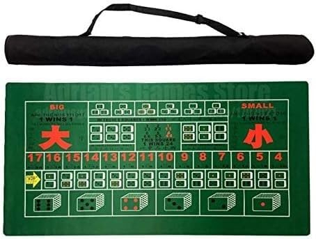 BPABDEITR Professionelle Poker-Matte Portable Poker Tisch La Craps Layouts Texas Hold'em Poker Tisch Matte Poker Gaming Gummi Matte Poker Tisch Decken mit Englisch/Chinesisch