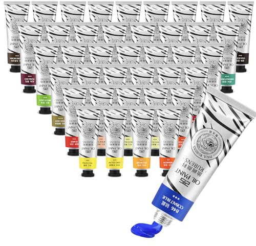Paul Rubens Ölfarben Set, 40 Tuben à 50 ml, 40 Leuchtende Farben hochwertiger Künstler-Ölfarben, mit Ausgezeichneter Haltbarkeit und Deckkraft der Ölfarbe, Geeignet für Studenten, Künstler, Anfänger