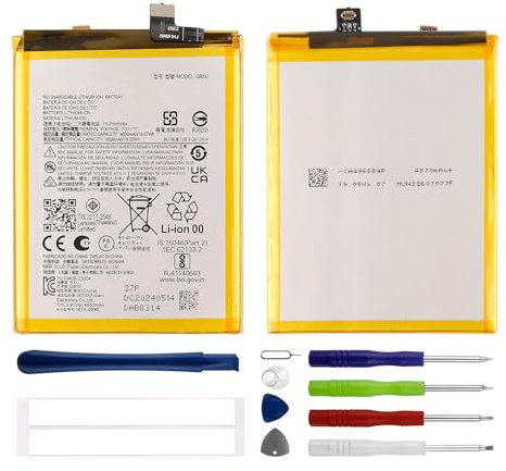 Duotipa Batteria di ricambio QB50 da 4850 mAh, compatibile con Motorola Moto G84 5G XT2347, con kit di riparazione