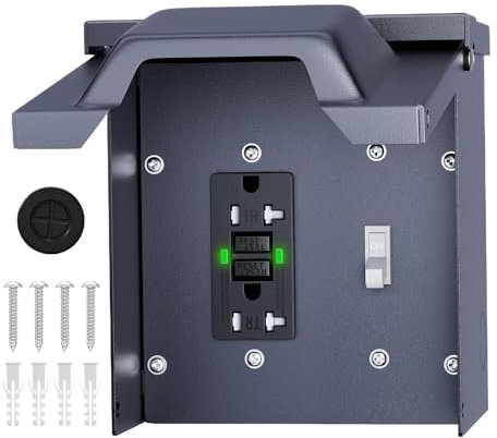 Panneau de prise électrique pour camping-car, boîte de distribution pour camping-car,Panneau de sortie en acier inoxydable pour boîte de distribution temporaire | Boîte de disjoncteur électrique, four