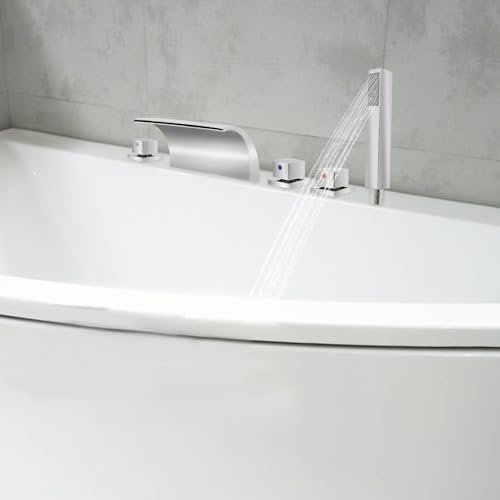 Robinet de baignoire cascade avec douchette, montage mural, mitigeur de baignoire