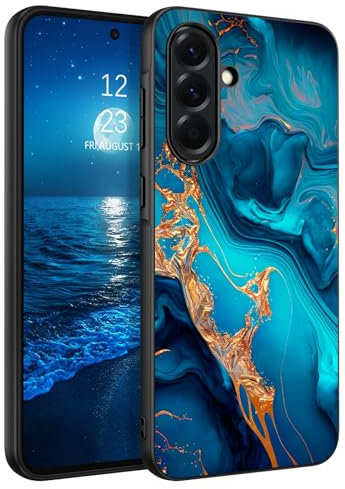 GaoBao Schutzhülle für Samsung A56 5G, Marmormuster, schmale Passform, leuchtet im Dunkeln, harte Rückseite aus Polycarbonat, weiches TPU, für Damen, Herren, Mädchen, Jungen, dünn, rutschfest