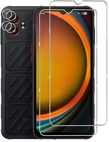 Schutzfolie für Samsung Galaxy Xcover 7 für Panzerglas mit Kameraschutz, HD | Afikyutu 2 Stück Displayschutzfolie mit 2 Stück Kameraschutz,9H Härte Displayschutz, Anti-Kratz, Anti-Blasenfrei