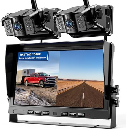 eRapta 2 Magnetic Wireless Reversing Camera Kit 10” IPS Monitor, 2-Min DIY Installation,1080P, 9600mAh Rechargeable Camera System Lower Consumption for for Car Van Truck