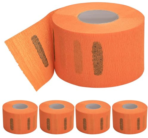 Lot de 5 rouleaux de bande de cou jetables en papier extensible professionnel pour barbier, accessoires de barbier, cadeaux jetables