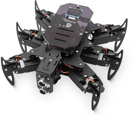 Adeept Ultimate Hexapod Spider Robot Kit, proyecto de programación compatible con Arduino, cuerpo de metal, control remoto WiFi/IR con pantalla OLED, Python/APP, robótica educativa STEM para adultos