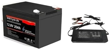 Batterie LiFePO4 12V 20ah, BMS Intégré, 6000 Cycles, Lithium Fer Phosphate, Batterie Rechargeable For UPS, Voiture For Enfants(20Ah Battery-B)