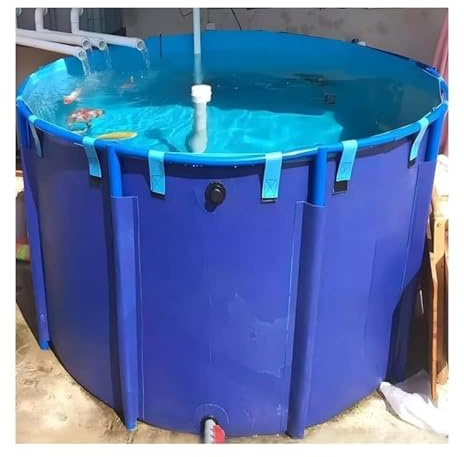 Piscina fuori terra, Laghetto for pesci in tela rotonda in PVC, serbatoio di irrigazione for piscina fuori terra, tessuto in da 1 mm(1.8x0.8m)