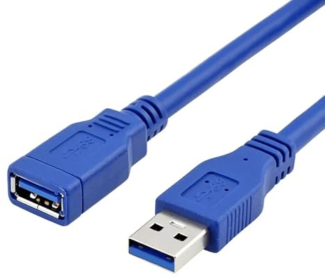 CABLEPELADO Cable Alargador USB 3.0 Super Speed | Cable Extensor USB Tipo A Macho Hembra | Alta Velocidad 5Gbps para Impresora,Ratón,Teclado,Hub,Pendrive,Mando de PS, HDD,Ordenador | Azul | 50 cm