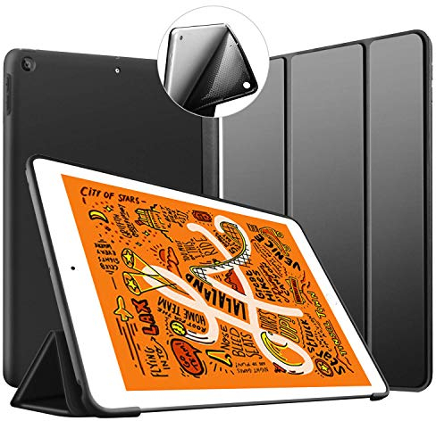 VAGHVEO Custodia per iPad A17 Pro Modello 2024 Mini 7ª Generazione/iPad Mini 6 Modello 2021 8,3 Pollici con Portapenne, Cover in Pelle PU Leggera, Case Protettiva Antiurto Retro Trasparente, Nero