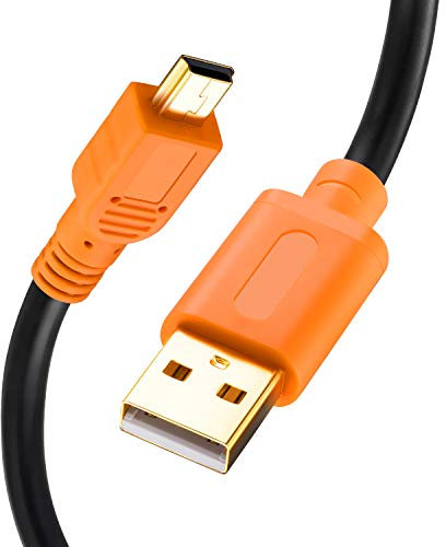 Tan QY Mini USB Cable 25Ft, Mini USB Cable USB 2.0 Type A to Mini B Cable Male Cord for GoPro Hero 3+, Hero HD, Cell Phones, MP3 Players, Digital Cameras,GPS Receiver, PDAs etc (25Ft/8M, Orange)