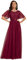 Ever-Pretty Damen Abendkleid A-Linie Spitze Kurze Ärmel Partykleid lang Burgund 48