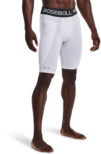 Under Armour Men's Utility Sliding Shorts 21, White (100)/Mod Gray, Medium