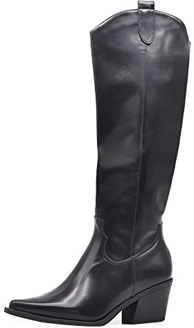 IF Fashion Cowboy Western Scarpe da Donna Stivali Alti A Punta Camperos Texani 9619 Nero N.37