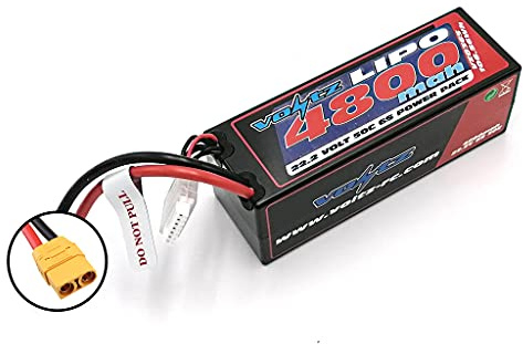 VOLTZ 4800mAh 6S 22.2V 50C Hard Case LiPo RC Car Battery w/XT90 Connector Plug