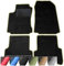 moto-MOLTICO Fußmatten Auto - Velours Autoteppiche passend für Mercedes-Benz E-Klasse W123 (1975-1986) - 4-teiliges Set - Schwarze Automatten mit Grünen Ziernähten