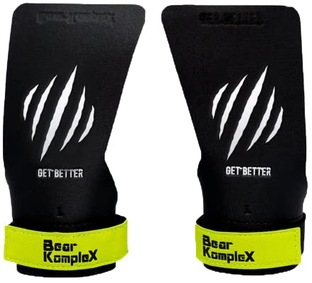 Bear KompleX Black Diamond No Hole Hand Grips, Use for Pull-ups, Weightlifting, WODs with Wrist Straps, Comfort and Support, Hand Protection from Rips and Blisters for Men and Women