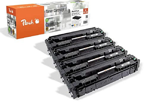 Peach H415-W2030/1/2/3-C055 Spar Pack Tonermodule XL (BK, C, M, Y) ersetzt HP No. 415X, W2030X, W2031X, W2032X, W2033X für z.B. HP Color Laserjet Pro MFP M 479 fdw, HP Color Laserjet Pro MFP M 479 dw