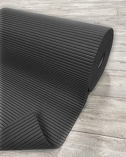 Mambo-Design Badematten Saunaläufer Uni schwarz • Weichschaummatte Breite 130 cm Länge wählbar • abwaschbar wasserabweisend, Größe:130 x 300 cm