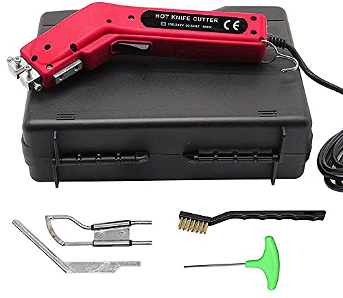 Seababyhouse Handheld Hot Cutter and Heat Sealer Rope Healing Professional Hot Cutting Tool Cloth Cutter, with Cutter Foot, Carry Case