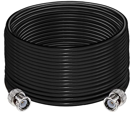 TUOLNK Cavo di prolunga BNC RG58 BNC maschio a ponticello BNC maschio Low Loss 50 ohm Cavo coassiale radio CB 49.2ft (15 m) Cavo coassiale antenna BNC Wifi per radio bidirezionale Walkie Talkie