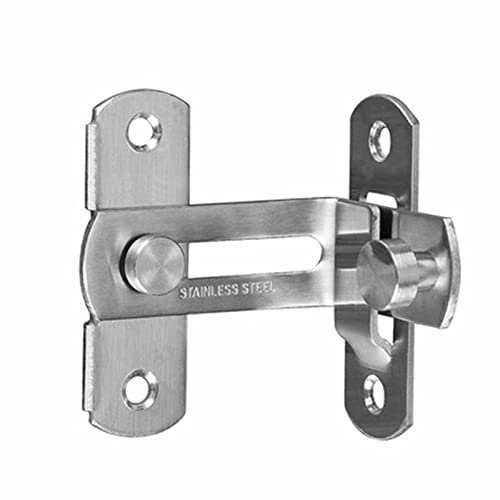 Verrou de porte coulissante à 90 degrés, petit loquet de porte, verrou de sécurité, serrure de porte coulissante à angle droit, porte incurvée, en acier inoxydable brossé (1, m)
