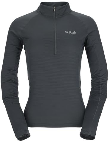 Rab Women’s Sonic LS Zip Lightweight Breathable Long-Sleeve T-Shirt for Trail Running & Hiking - Beluga - Medium